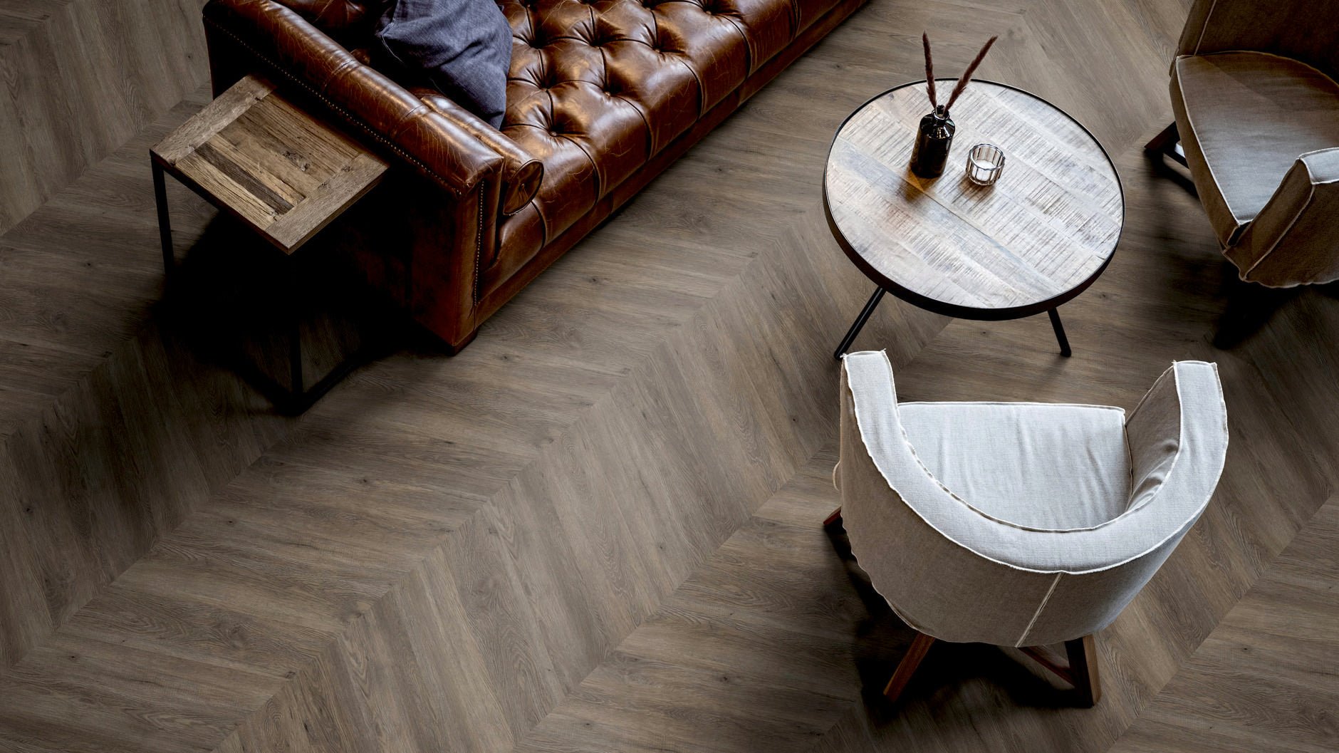 LVT Vinilinės grindys PERFORM Oak Canberra Chevron - Kiliminesplyteles.lt