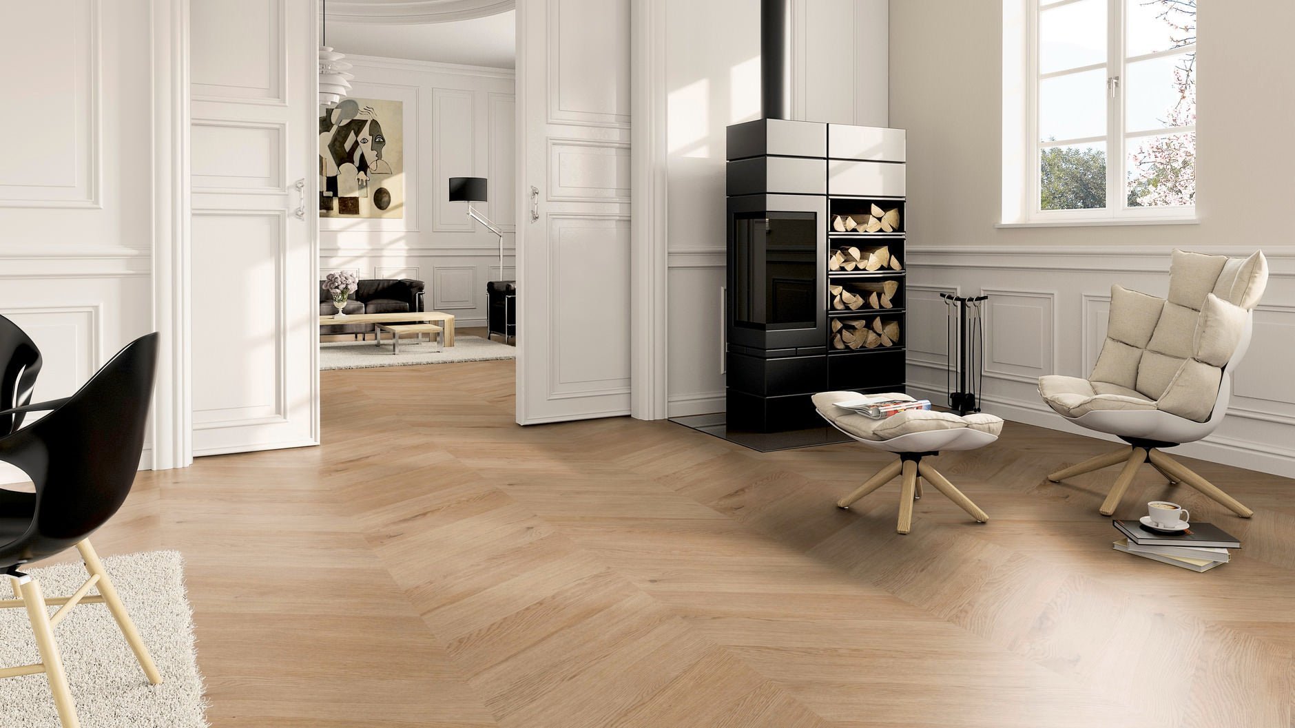 LVT Vinilinės grindys PERFORM Oak Dublin Chevron - Kiliminesplyteles.lt