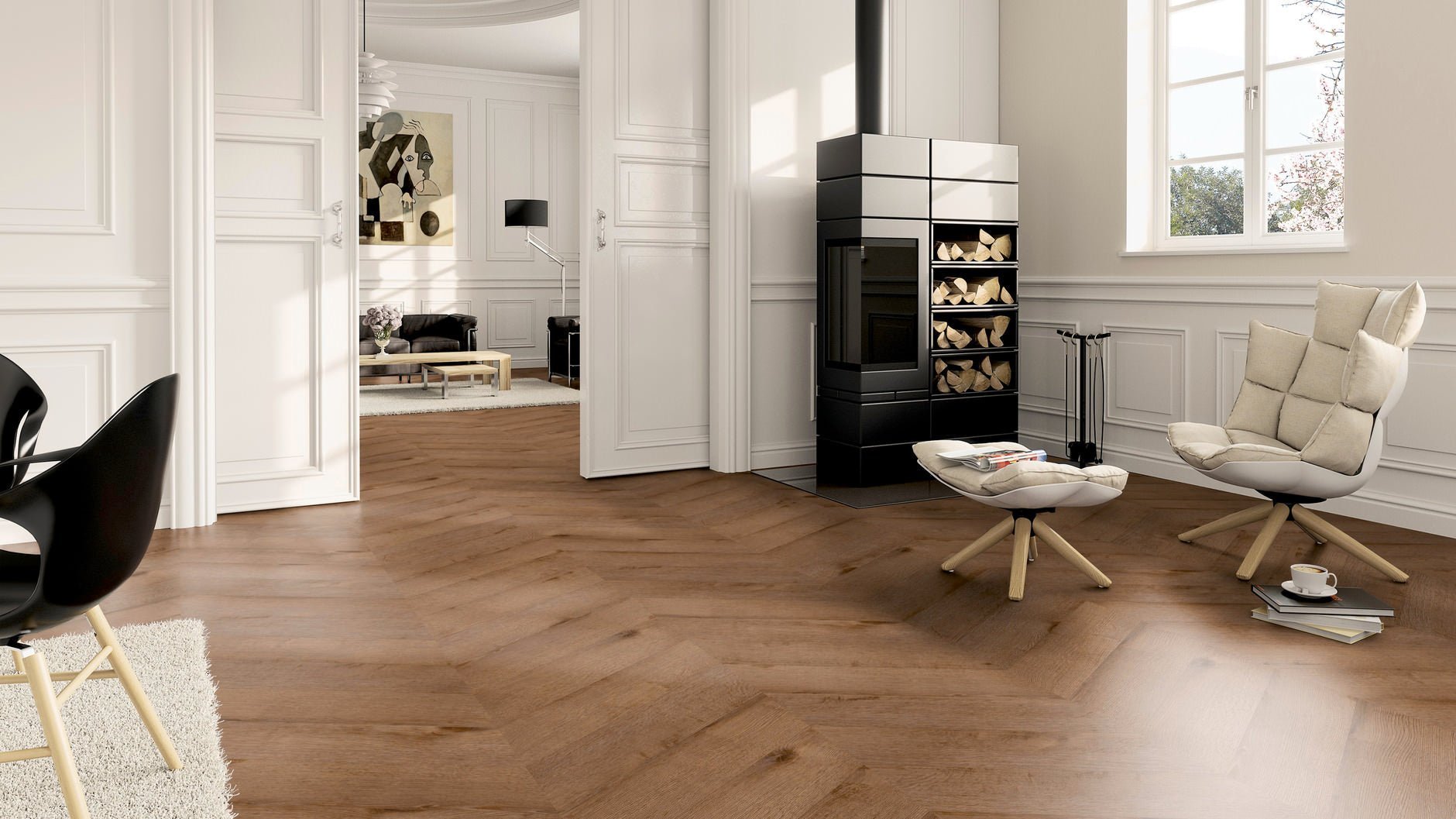 LVT Vinilinės grindys PERFORM Oak Washington Chevron - Kiliminesplyteles.lt