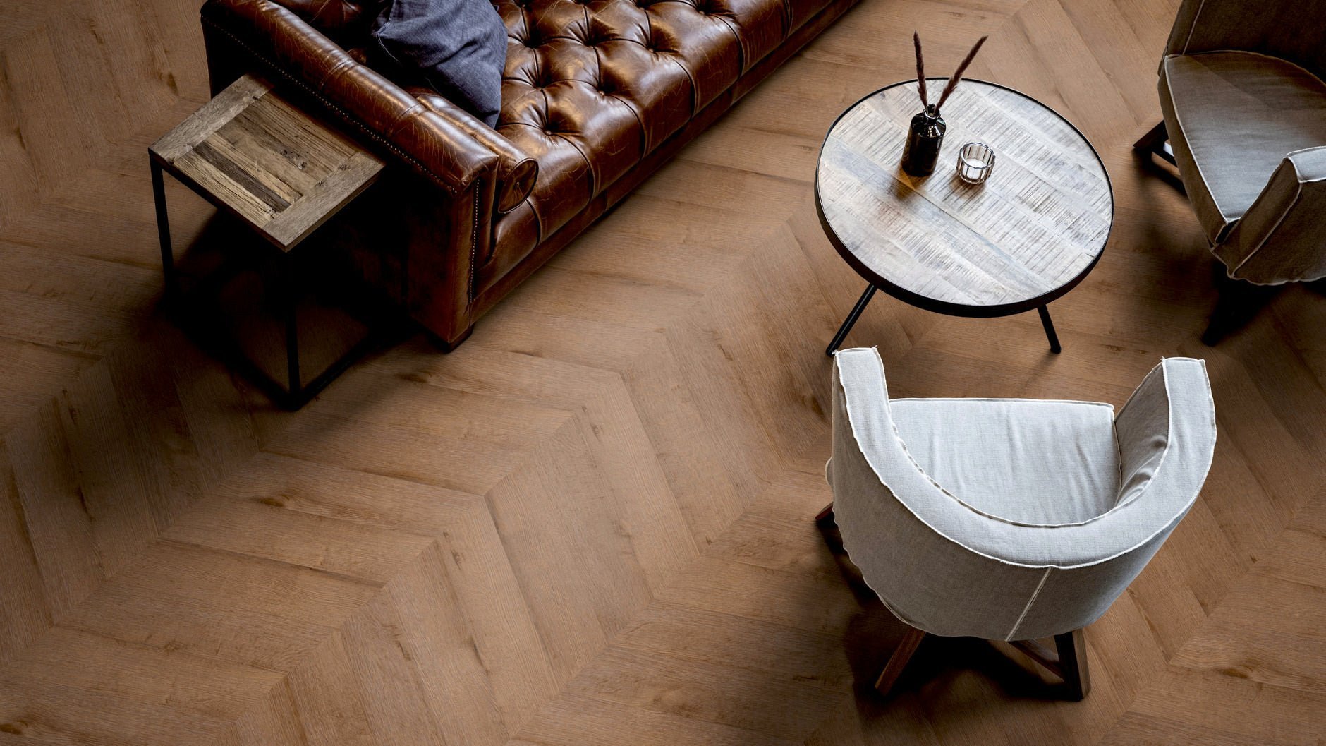 LVT Vinilinės grindys PERFORM Oak Washington Chevron - Kiliminesplyteles.lt